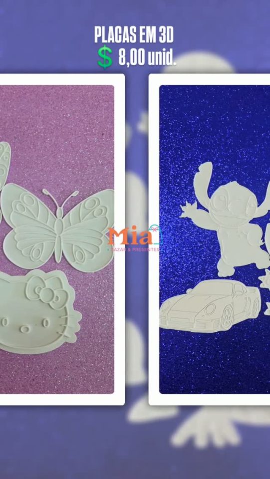 Placas 3D para colorir: um presente que começa no desenho — imagem publicada pela Mia