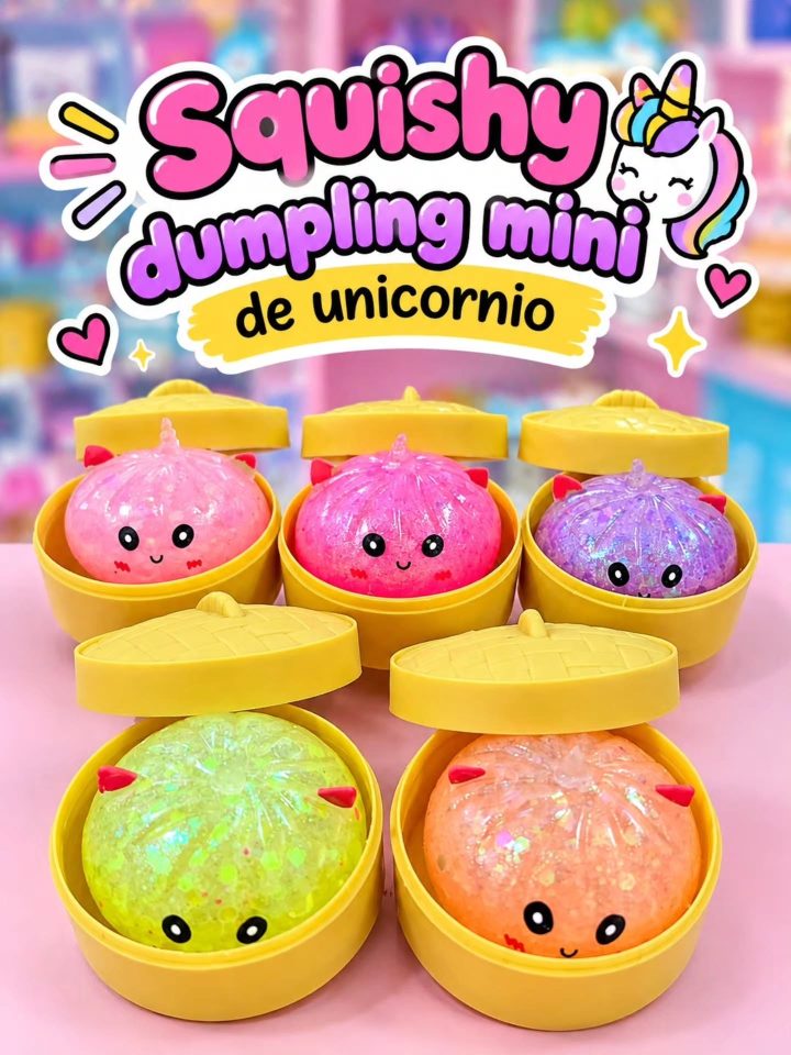NOVIDADE | Mini Squishy Dumpling Unicórnio 🦄